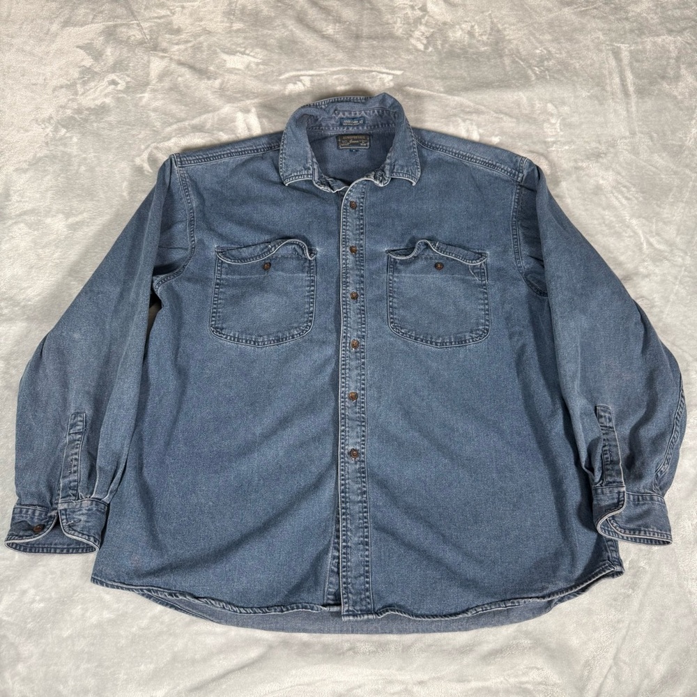 Vintage Aeropostale Denim Shirt Mens XL Double Pocket Cotton 90s